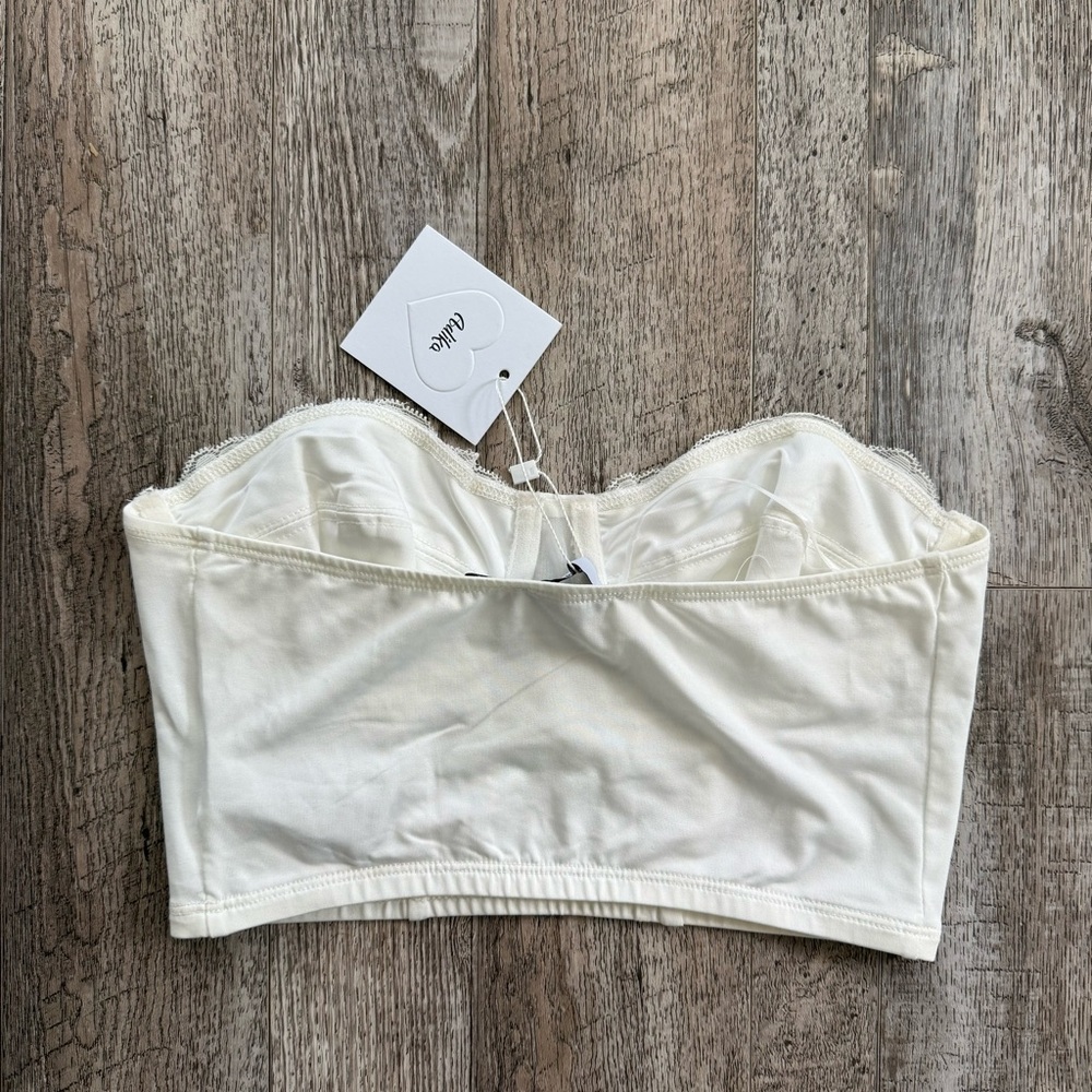 Edikted/Adika Cream Lace Strapless Longline Bustier - Picture 4 of 4